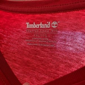 Red Timberland shirt